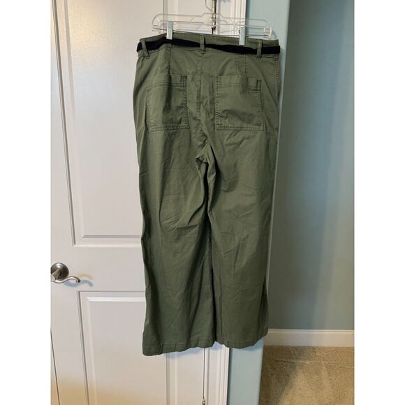 GAP Factory Women’s Wide-Leg Girlfriend Khaki Pants Olive Green Size 14 - Picture 2 of 6